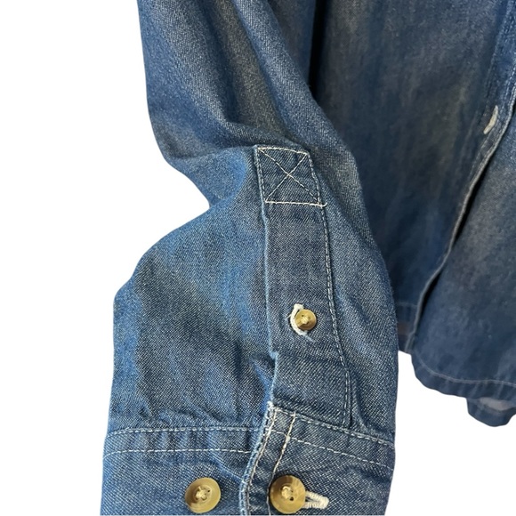 VTG Nautical Denim Button Down Jean Shirt - Picture 10 of 10